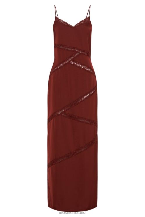 Meshki Prue Spliced Lace Maxi Dress Clothing Cherry Chocolate 6DX22508