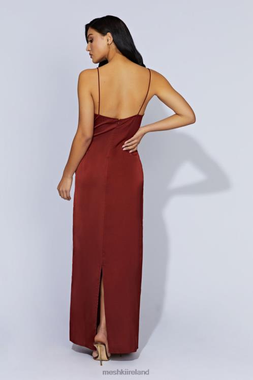 Meshki Prue Spliced Lace Maxi Dress Clothing Cherry Chocolate 6DX22508