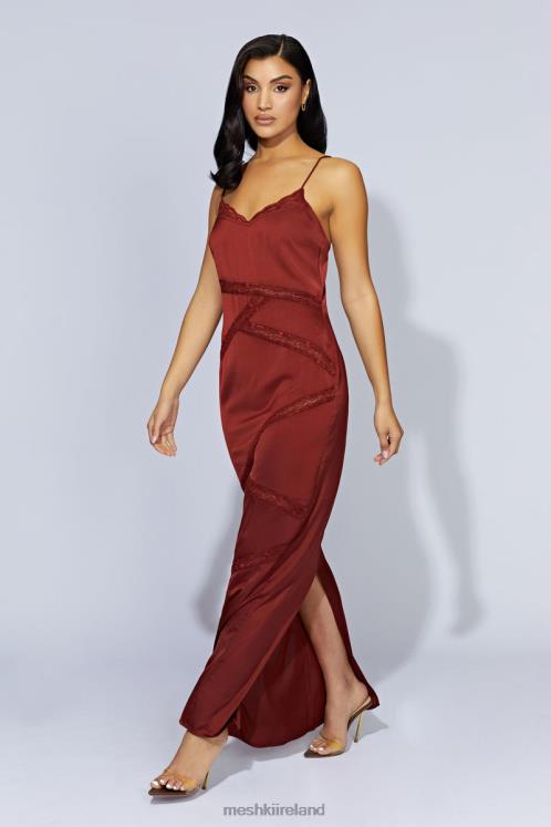 Meshki Prue Spliced Lace Maxi Dress Clothing Cherry Chocolate 6DX22508