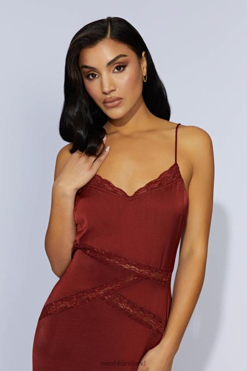 Meshki Prue Spliced Lace Maxi Dress Clothing Cherry Chocolate 6DX22508