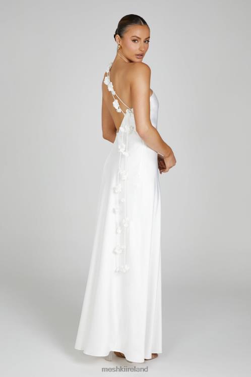 Meshki Rebecca One Shoulder Rose Maxi Dress Clothing White 6DX22103