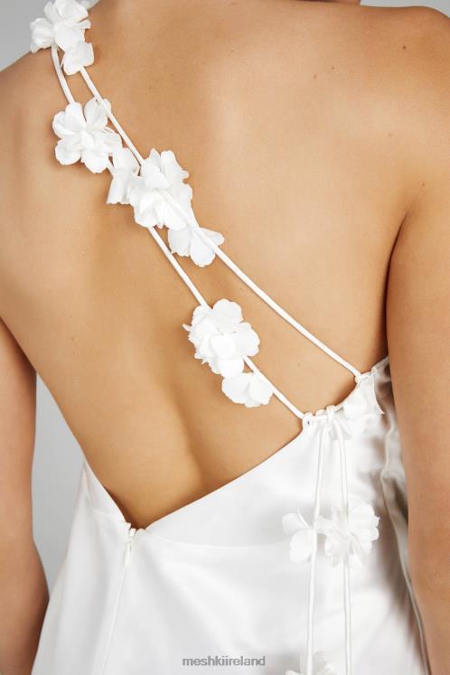 Meshki Rebecca One Shoulder Rose Maxi Dress Clothing White 6DX22103