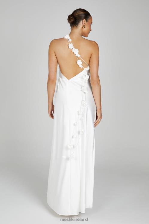 Meshki Rebecca One Shoulder Rose Maxi Dress Clothing White 6DX22103