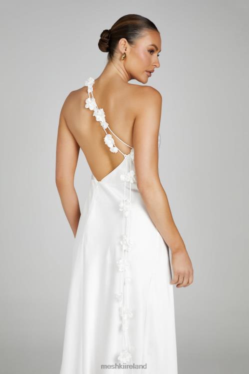 Meshki Rebecca One Shoulder Rose Maxi Dress Clothing White 6DX22103