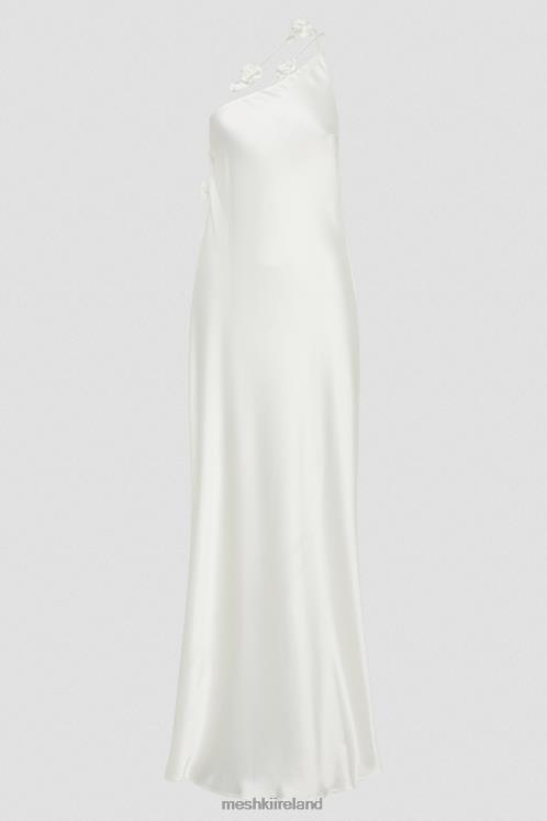 Meshki Rebecca One Shoulder Rose Maxi Dress Clothing White 6DX22103