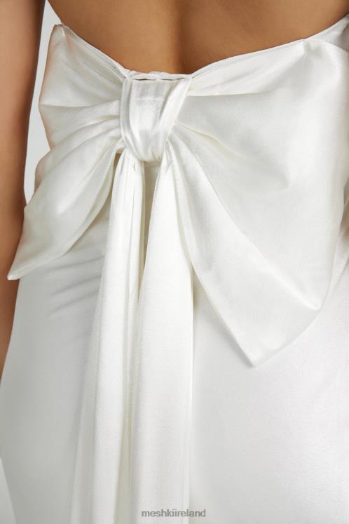 Meshki Rochelle Bow Back Satin Maxi Dress Clothing White 6DX22195