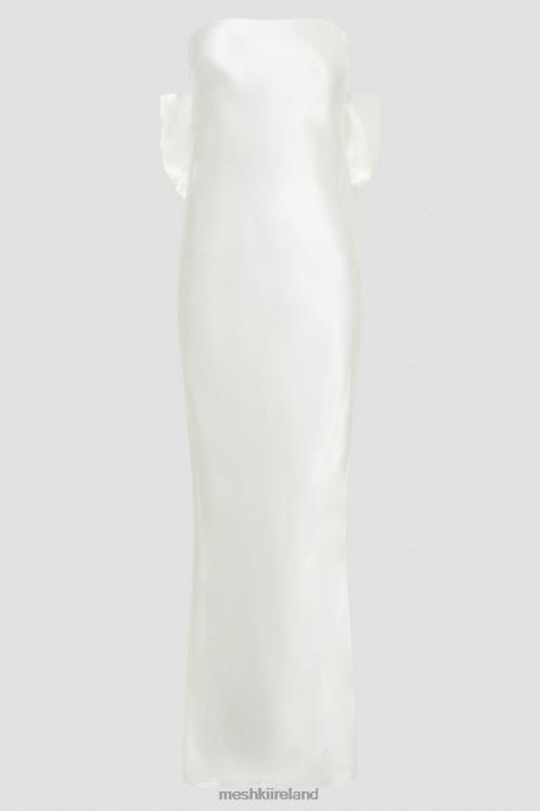 Meshki Rochelle Bow Back Satin Maxi Dress Clothing White 6DX22195
