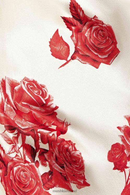 Meshki Rosalie Satin Maxi Dress Clothing Rose Print 6DX22217