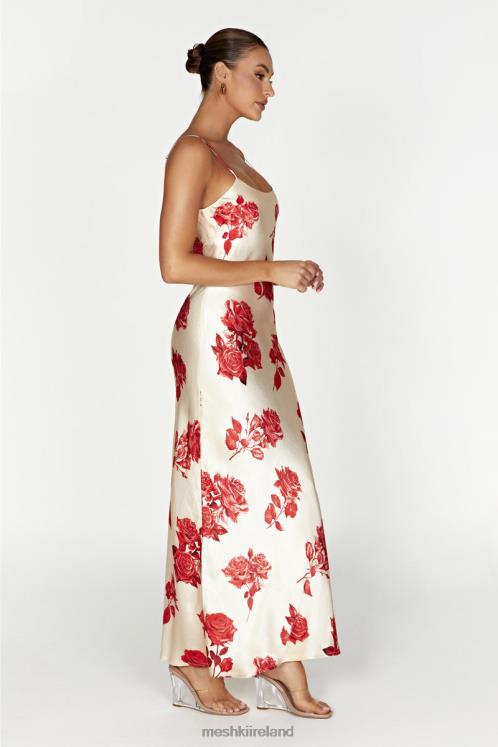 Meshki Rosalie Satin Maxi Dress Clothing Rose Print 6DX22217