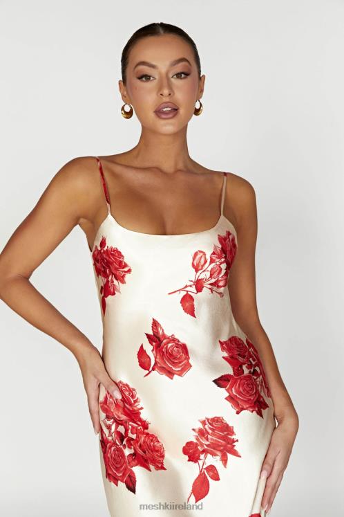 Meshki Rosalie Satin Maxi Dress Clothing Rose Print 6DX22217
