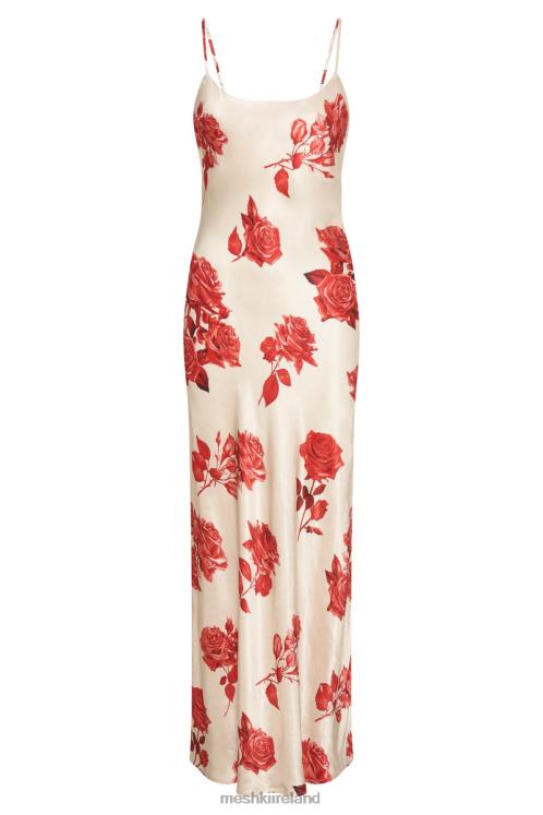Meshki Rosalie Satin Maxi Dress Clothing Rose Print 6DX22217