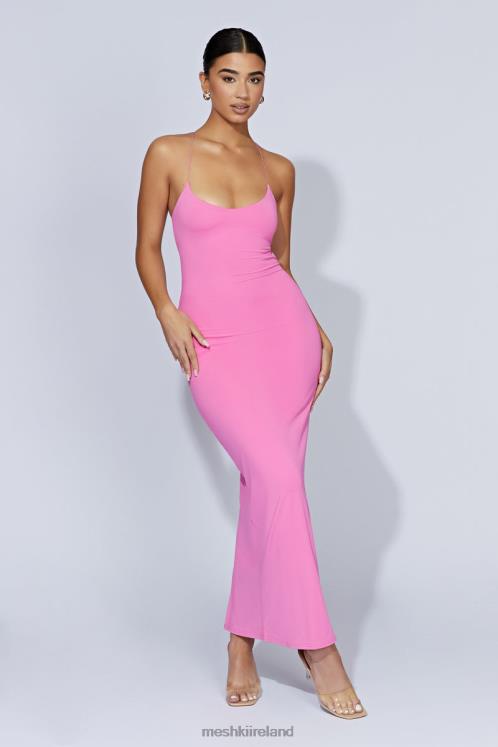 Meshki Sabine Backless Maxi Dress Clothing Bubblegum Pink 6DX22205