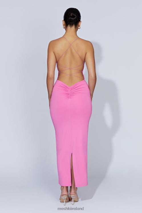 Meshki Sabine Backless Maxi Dress Clothing Bubblegum Pink 6DX22205