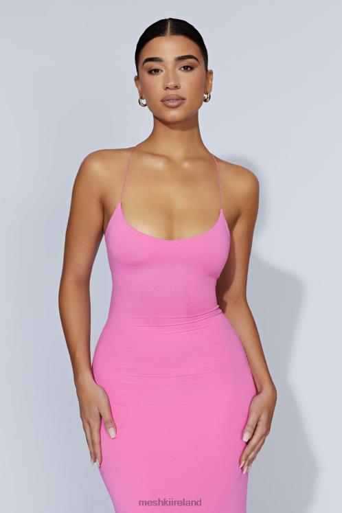 Meshki Sabine Backless Maxi Dress Clothing Bubblegum Pink 6DX22205