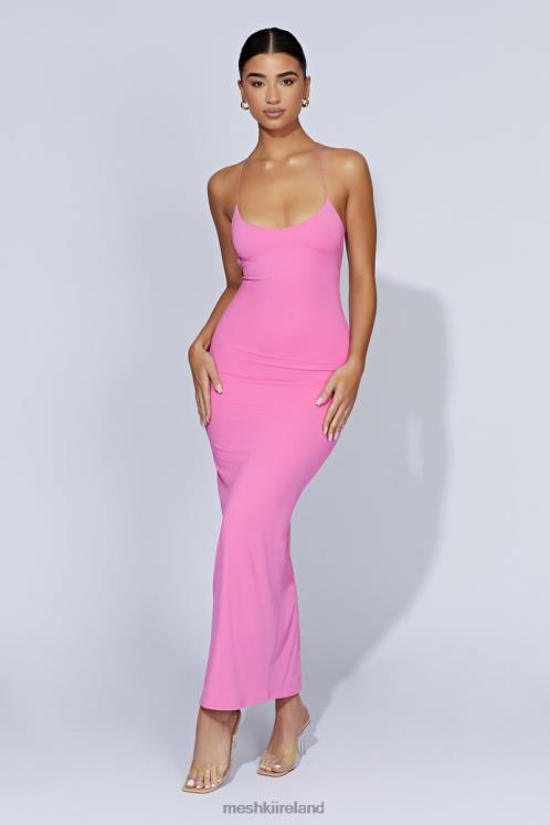 Meshki Sabine Backless Maxi Dress Clothing Bubblegum Pink 6DX22205