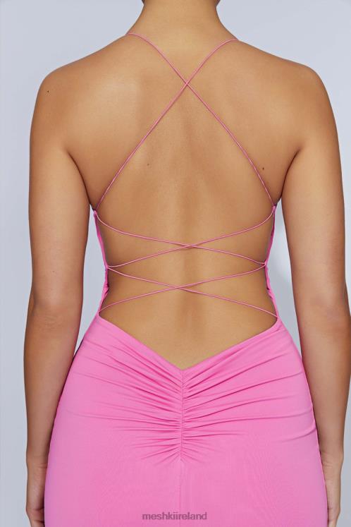 Meshki Sabine Backless Maxi Dress Clothing Bubblegum Pink 6DX22205