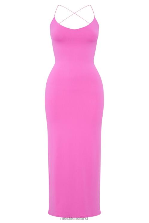Meshki Sabine Backless Maxi Dress Clothing Bubblegum Pink 6DX22205
