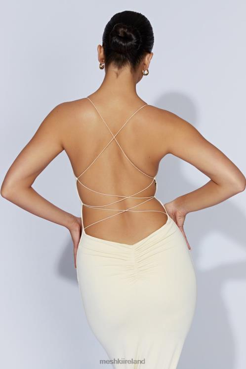 Meshki Sabine Backless Maxi Dress Clothing Cream 6DX22328