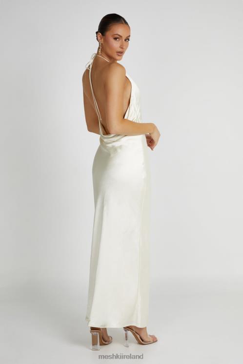 Meshki Sammy Satin Halter Maxi Dress Clothing Ivory 6DX22159