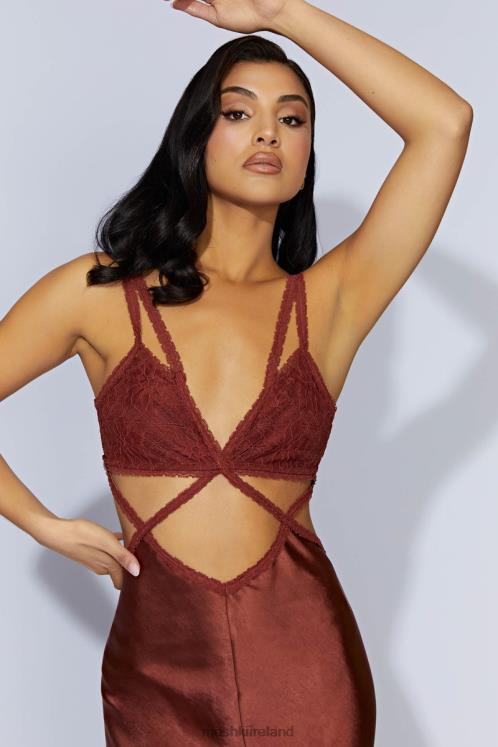 Meshki Seraphine Lace Maxi Dress Clothing Cherry Chocolate 6DX22696