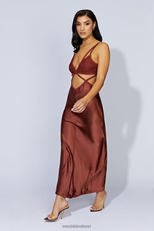 Meshki Seraphine Lace Maxi Dress Clothing Cherry Chocolate 6DX22696
