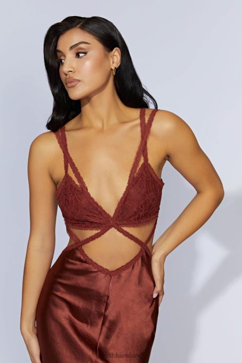 Meshki Seraphine Lace Maxi Dress Clothing Cherry Chocolate 6DX22696