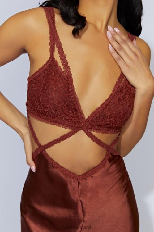 Meshki Seraphine Lace Maxi Dress Clothing Cherry Chocolate 6DX22696