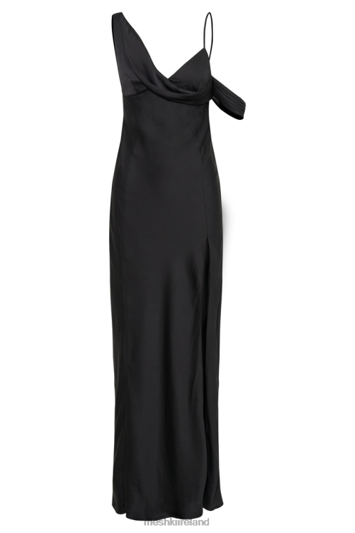 Meshki Soleil Satin Off Shoulder Maxi Dress Clothing Black 6DX2235