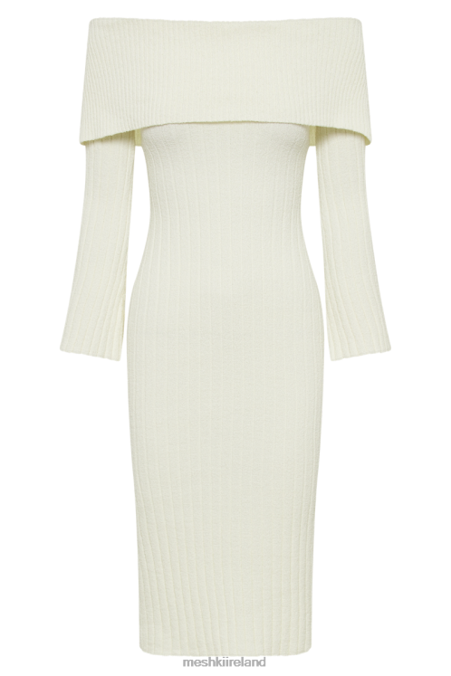 Meshki Stefania Off Shoulder Knit Dress Clothing White 6DX2279