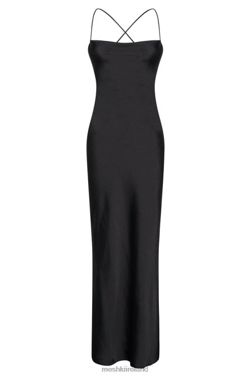 Meshki Sydney Straight Neck Slip Maxi Dress Clothing Black 6DX22188