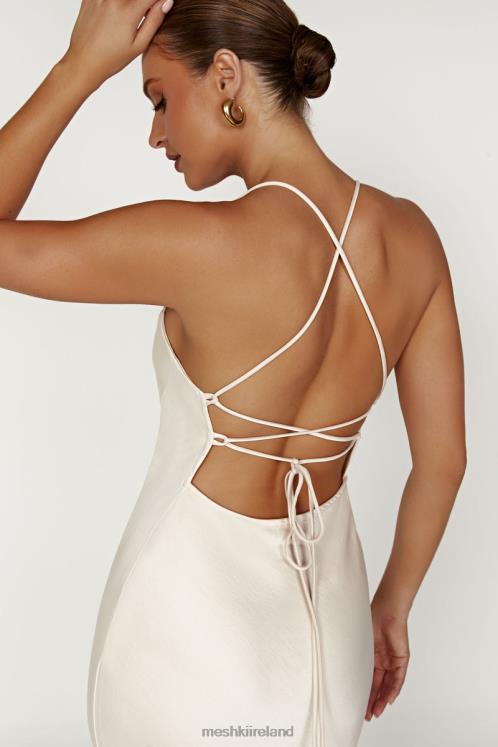 Meshki Sydney Straight Neck Slip Maxi Dress Clothing Cream 6DX22177