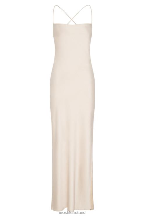 Meshki Sydney Straight Neck Slip Maxi Dress Clothing Cream 6DX22177