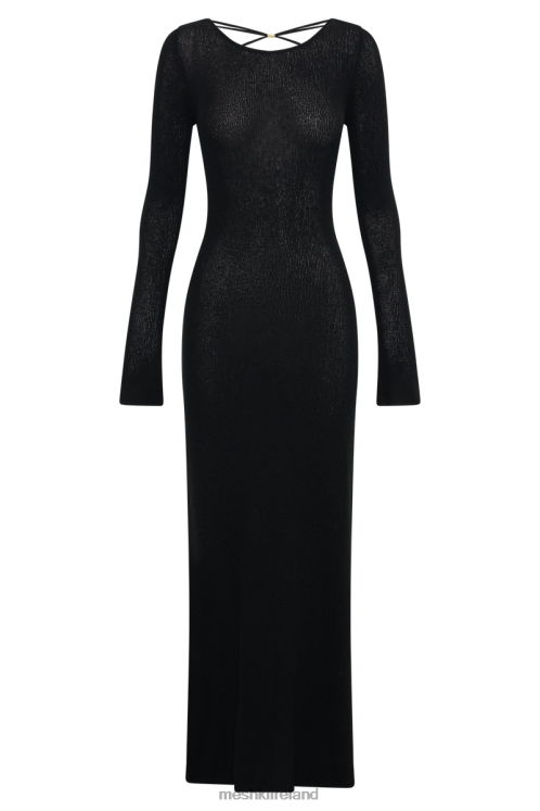 Meshki Talia Maxi Open Back Knit Dress Clothing Black 6DX22276