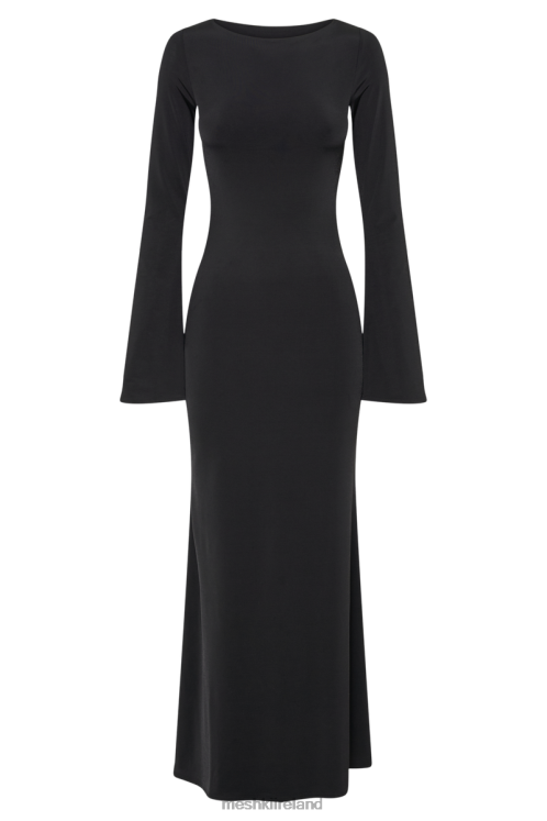 Meshki Tarna Slinky Fishtail Maxi Dress Clothing Black 6DX2256