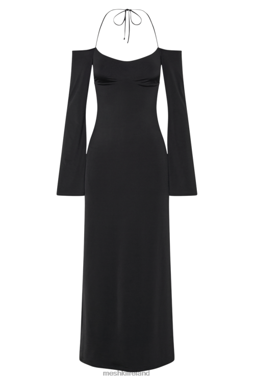 Meshki Tia Slinky Off Shoulder Maxi Dress Clothing Black 6DX2289