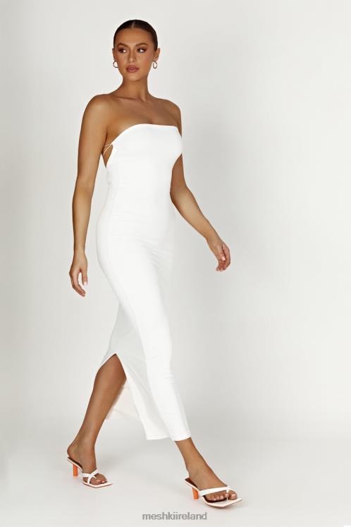 Meshki Vivian Recycled Nylon Strapless Tie Up Maxi Dress Clothing White 6DX22396