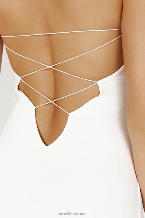 Meshki Vivian Recycled Nylon Strapless Tie Up Maxi Dress Clothing White 6DX22396