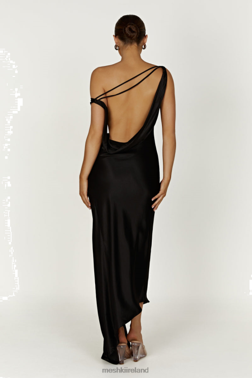 Meshki Yvette Slip Maxi Dress With Asymmetrical Hem Clothing Black 6DX22169