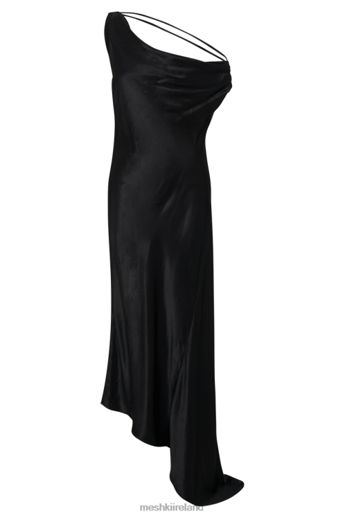 Meshki Yvette Slip Maxi Dress With Asymmetrical Hem Clothing Black 6DX22169