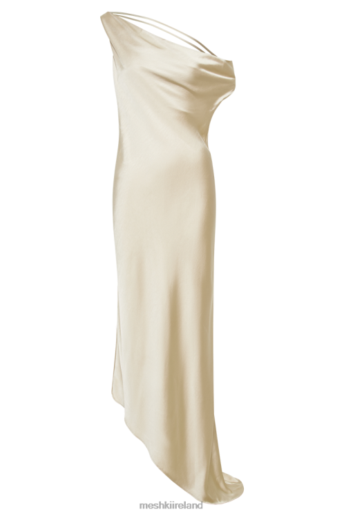Meshki Yvette Slip Maxi Dress With Asymmetrical Hem Clothing Gold 6DX2249