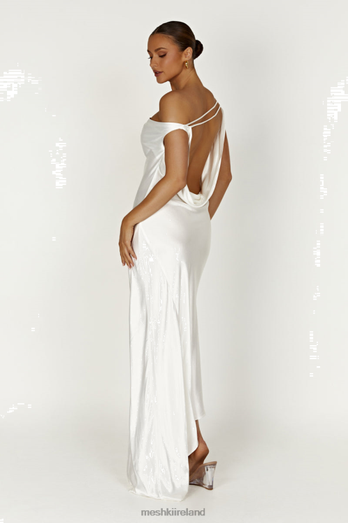 Meshki Yvette Slip Maxi Dress With Asymmetrical Hem Clothing White 6DX22125