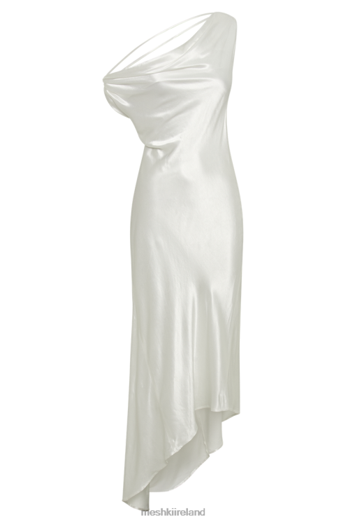Meshki Yvette Slip Maxi Dress With Asymmetrical Hem Clothing White 6DX22125