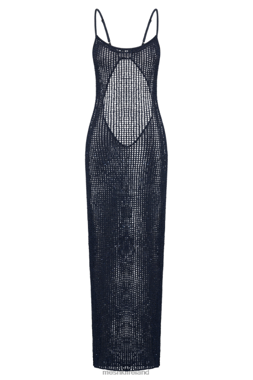 Meshki Zelda Sequin Crochet Maxi Dress Clothing Midnight Navy 6DX22504