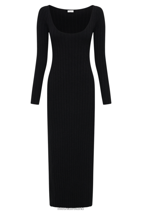 Meshki Zinnia Knit Maxi Dress With Split Clothing Black 6DX2264