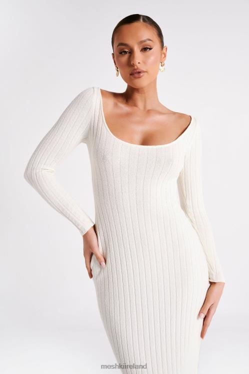 Meshki Zinnia Knit Maxi Dress With Split Clothing White 6DX2286