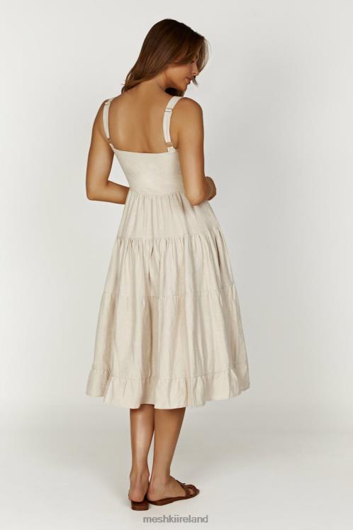Meshki Adriana Linen Midi Dress Clothing Natural 6DX22194