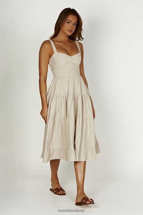 Meshki Adriana Linen Midi Dress Clothing Natural 6DX22194