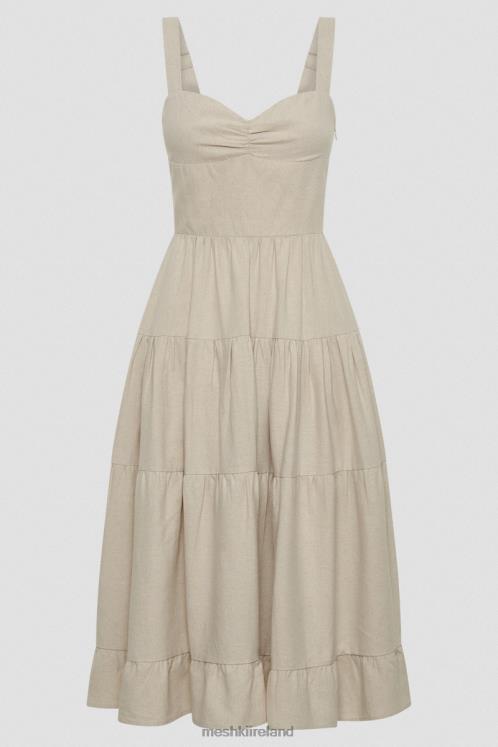 Meshki Adriana Linen Midi Dress Clothing Natural 6DX22194