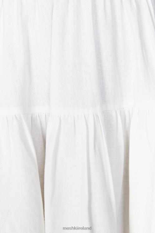 Meshki Adriana Linen Midi Dress Clothing White 6DX22414