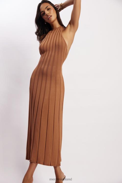 Meshki Adrienne Halter Neck Midi Dress Clothing Tan 6DX22114